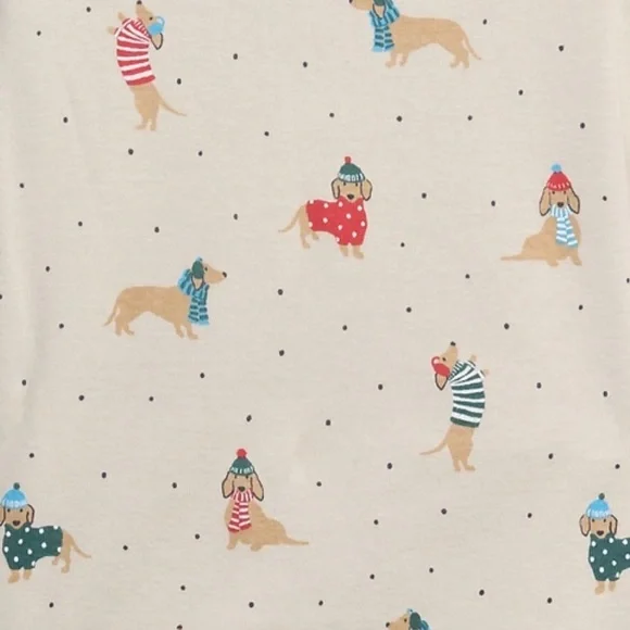 VIRAL NWT Gap Dachshund PJ Women’s Relaxed Flannel Sleep Shirt Christmas Pajamas - Picture 3 of 6